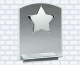Prestige Series; Silver Star on Glass Plaque