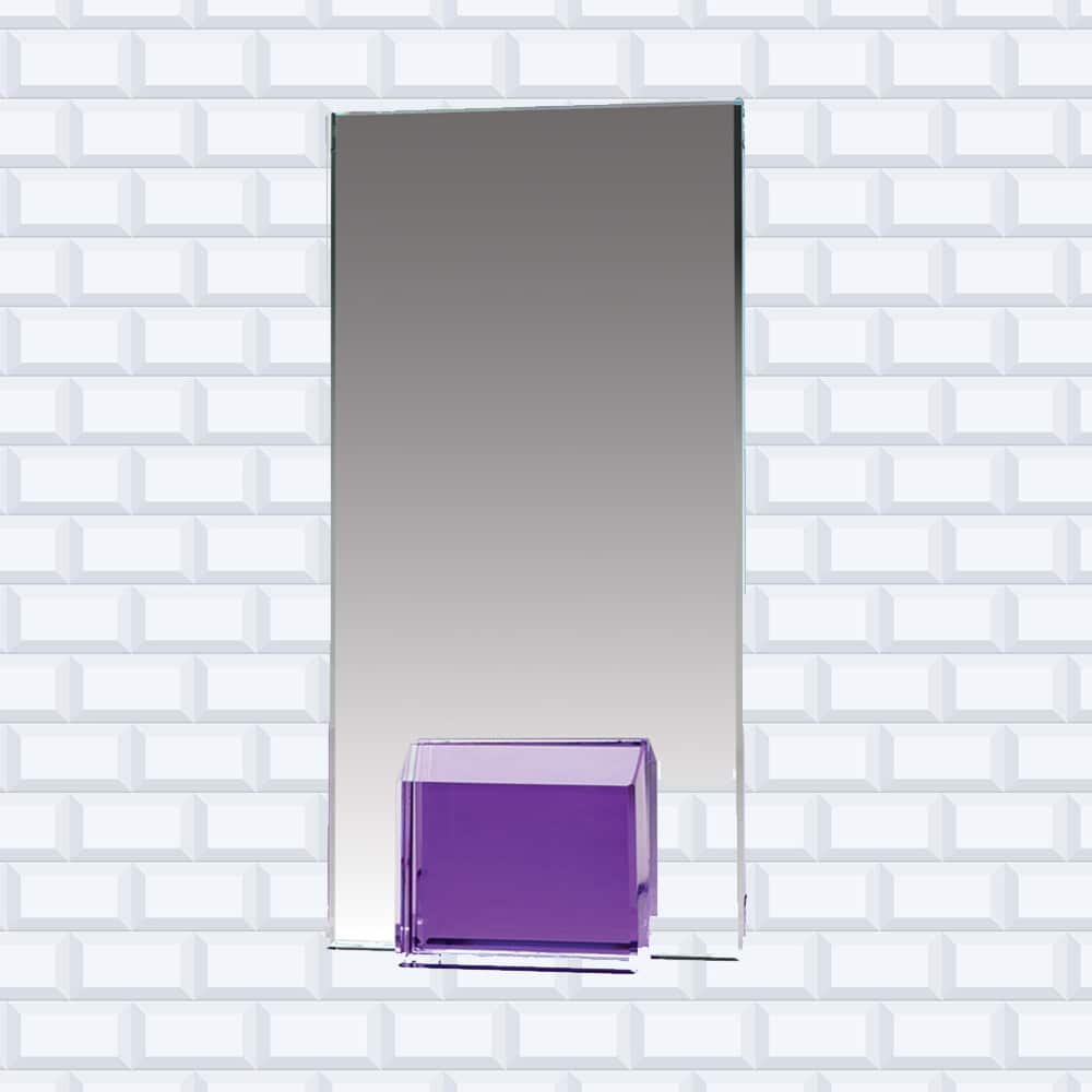 Glass Plaque with Purple Base; 8"